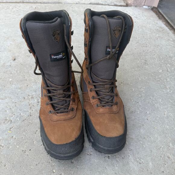 Men's Herman Survivors Brown Leather Round Safety Toe Work Boots Size 9 Wide - Picture 13 of 14